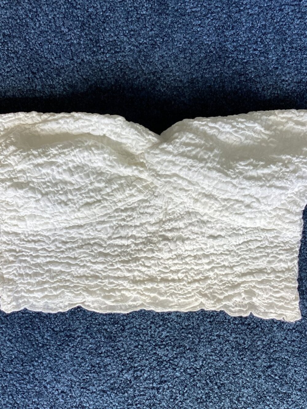 Calypso White Textured Bandeau Top - Small